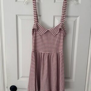 Free People Red and White Striped Midi Dress